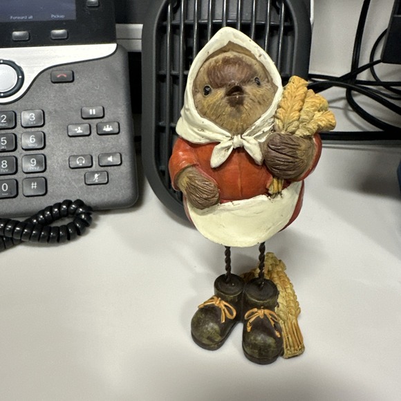 Thanksgiving Autumn Harvest Pilgrim Bird‎ Figurine 6" - Picture 1 of 6